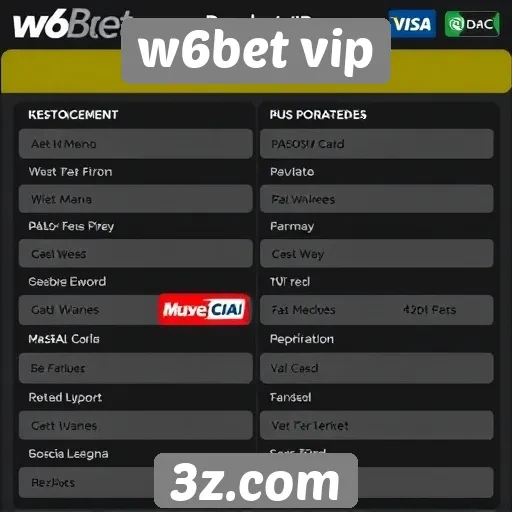 Métodos de pagamento disponíveis na plataforma W6Bet VIP